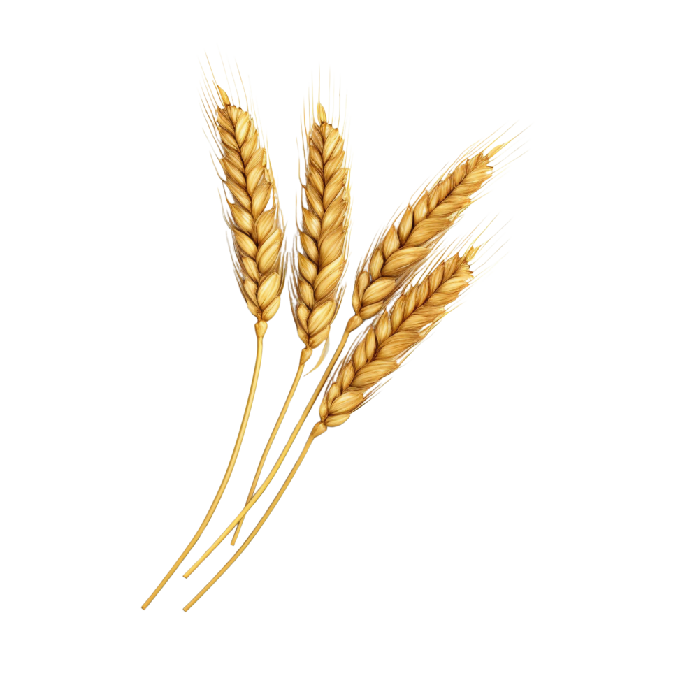 AI generated Golden wheat stalk clip art png
