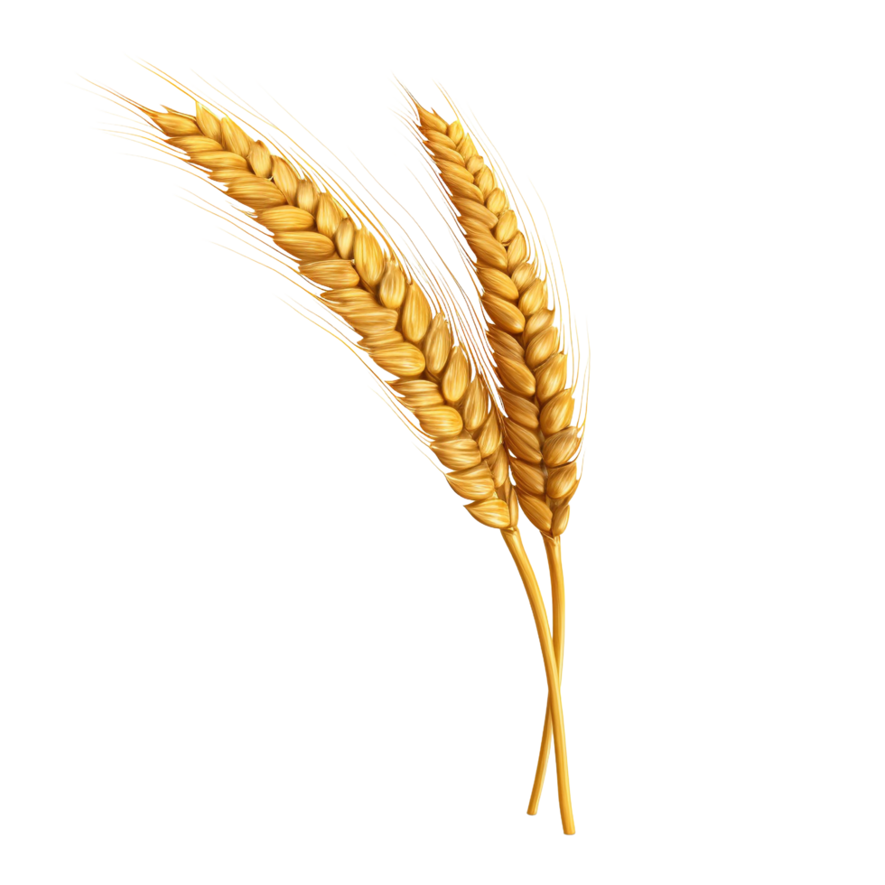 AI generated Golden wheat stalk clip art png