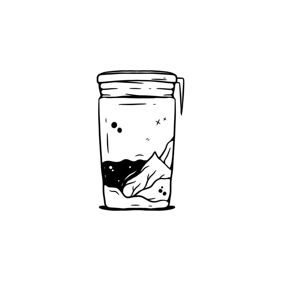 taza icono ilustración mar negro blanco vector