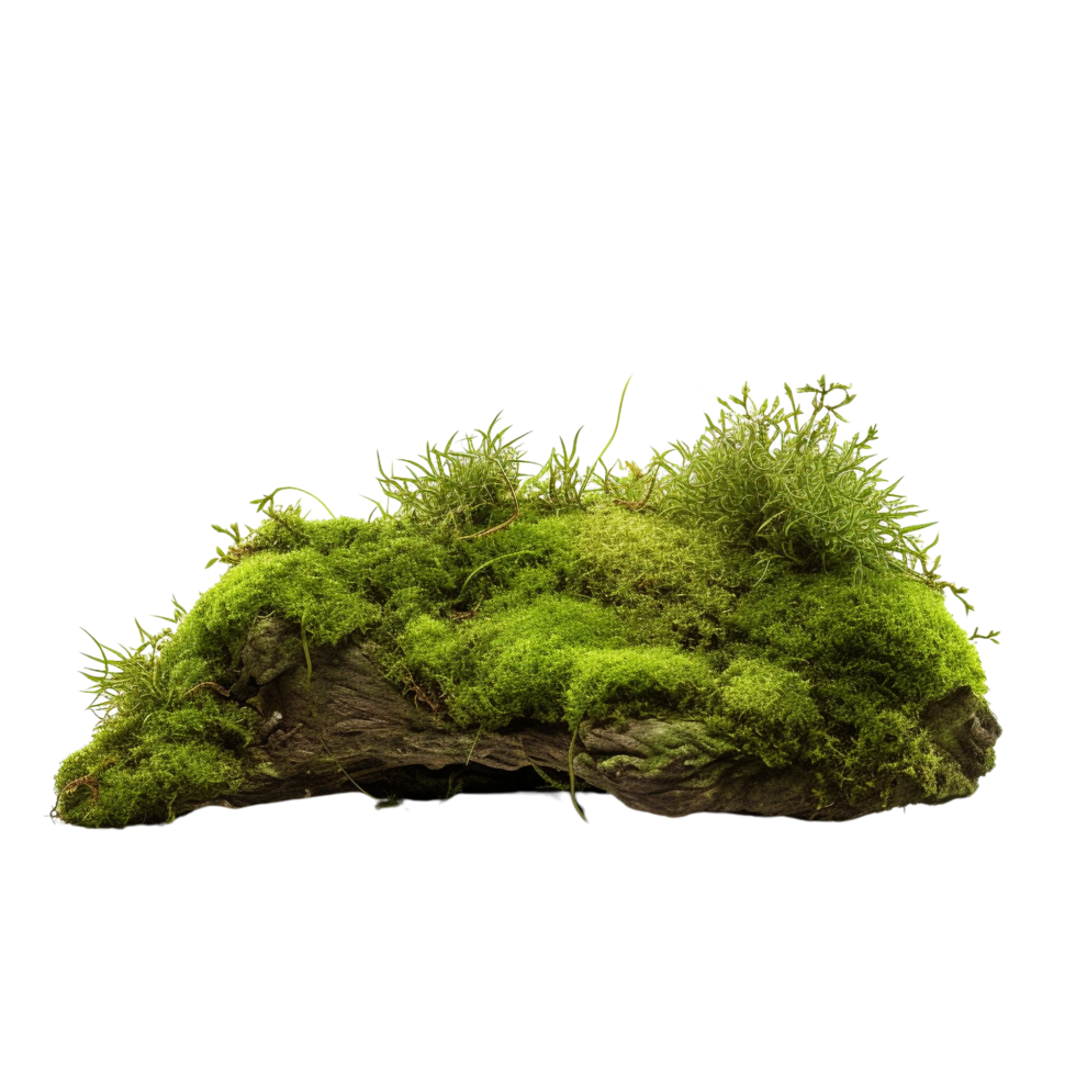 AI generated Green moss with grass clip art png