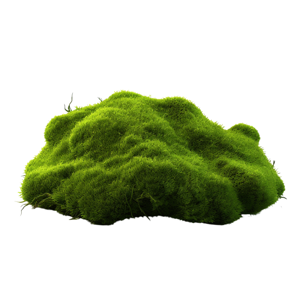 AI generated Green moss with grass clip art png