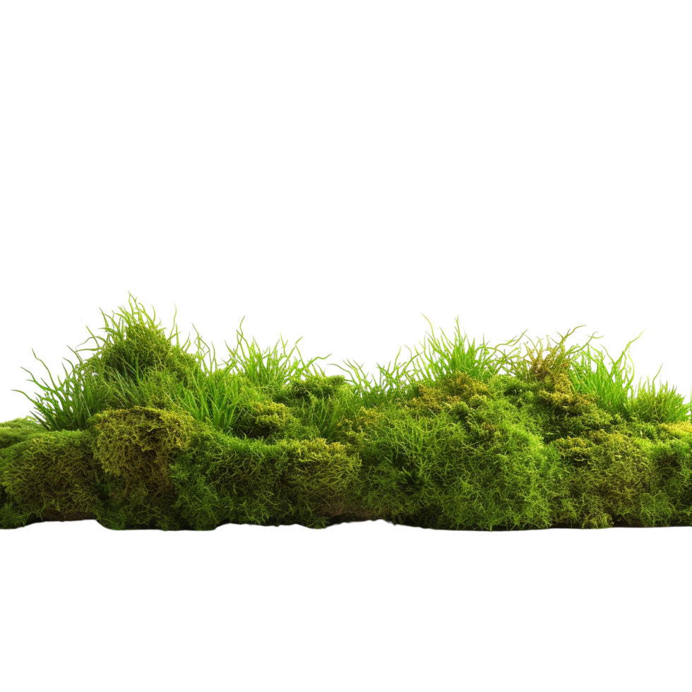 ai genererad grön mossa med gräs klämma konst png