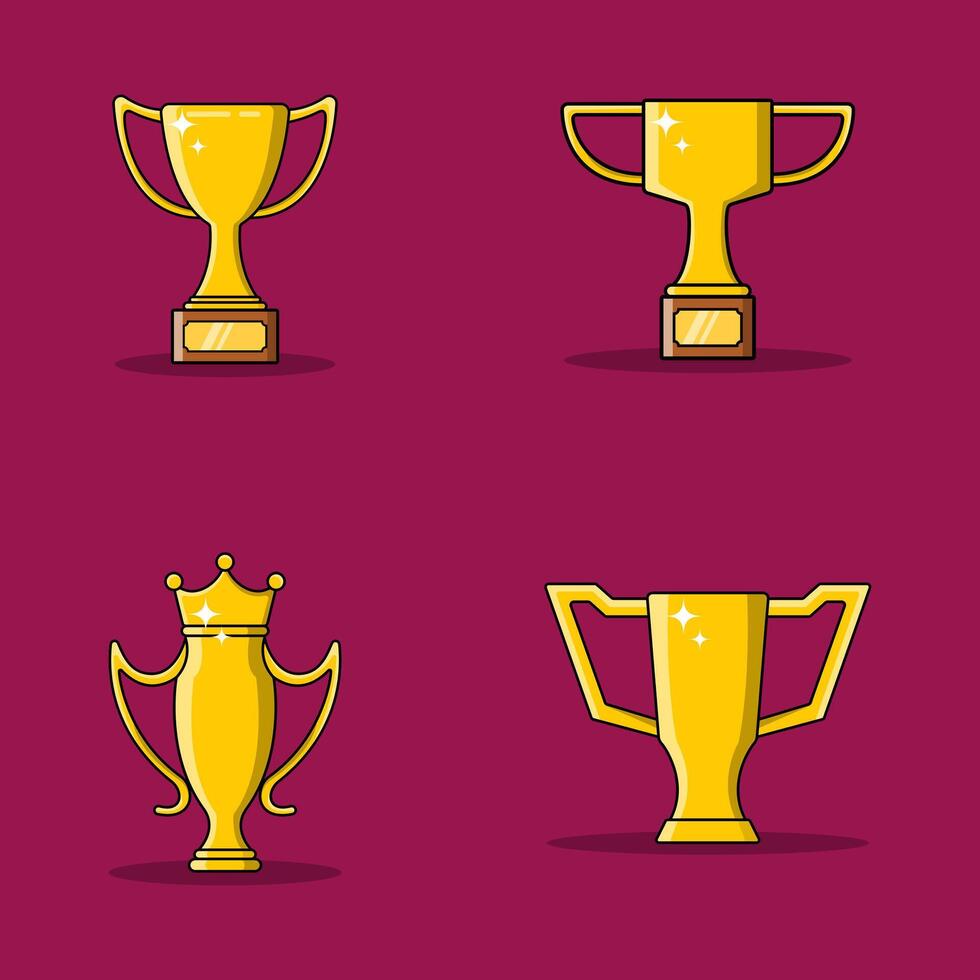 gratis ilustración vector gráfico de trofeo recopilación. Perfecto para el campeón, competencia, etc.