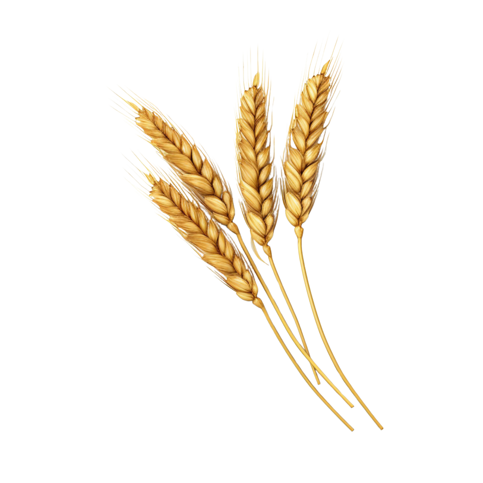 AI generated Golden wheat stalk clip art png