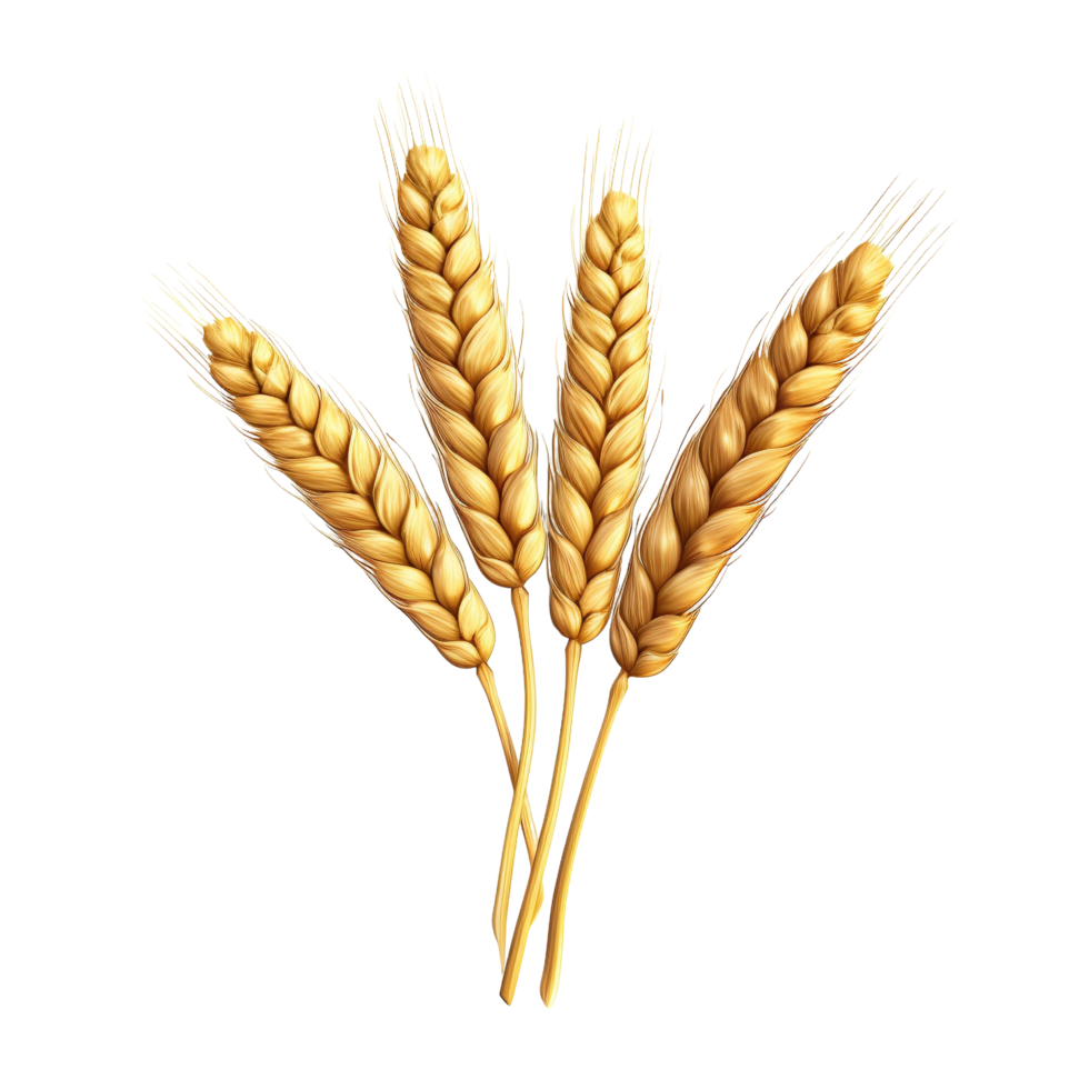 AI generated Golden wheat stalk clip art png