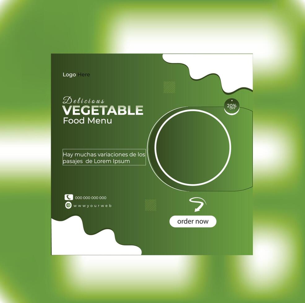 Vegetable Social Media Post Design vector