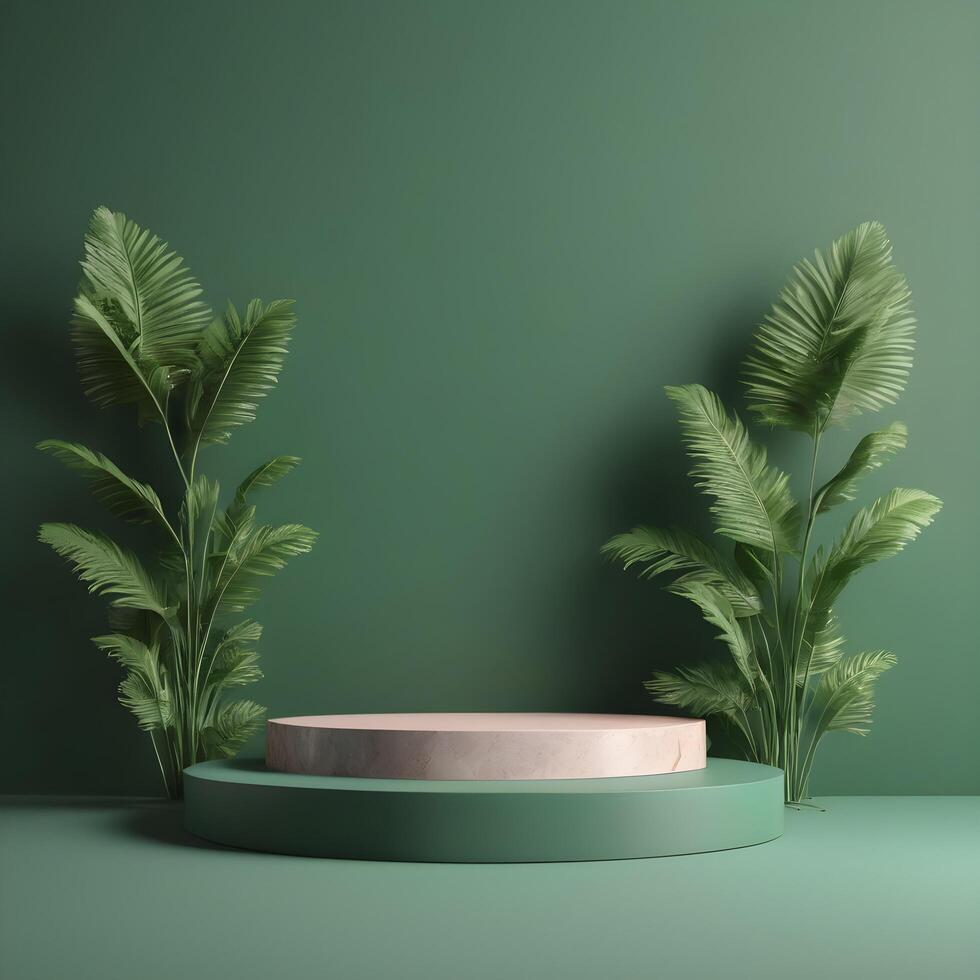AI generated Luxury podium for product presentation 3d render photo