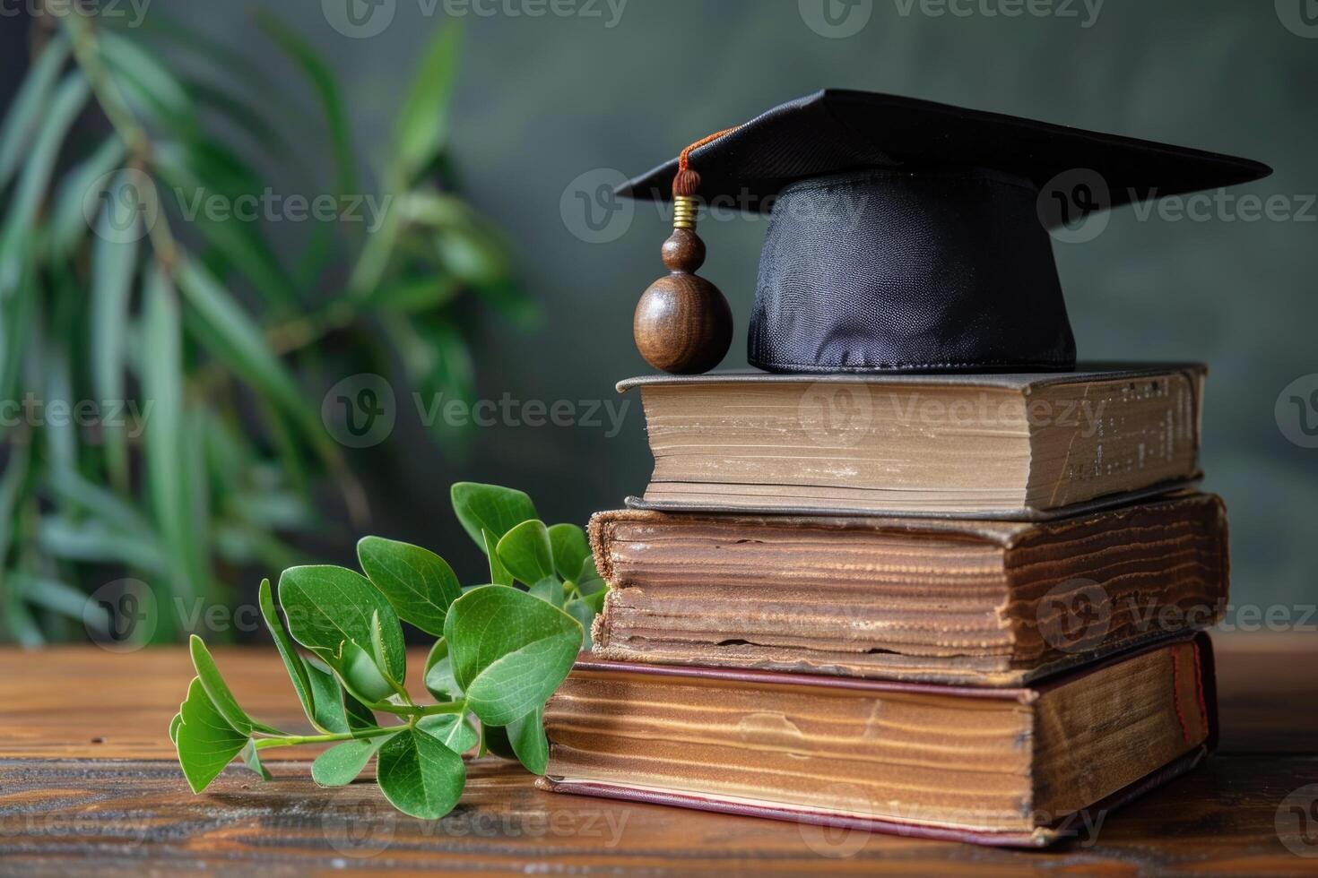 AI generated Success Through Education Concept . books and graduate cap. ai generated photo