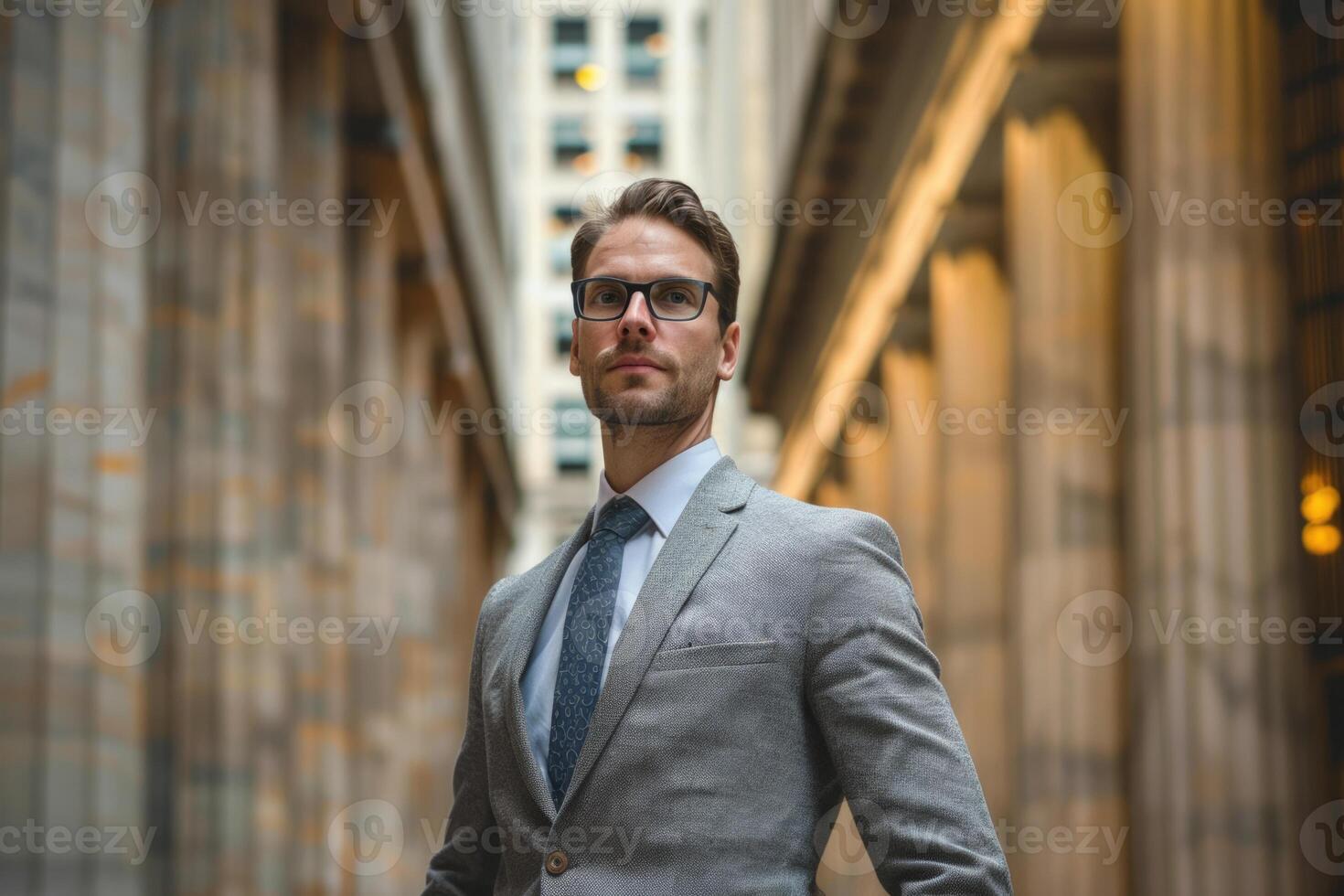 AI generated male lawyer in cabinet or library. ai generated photo