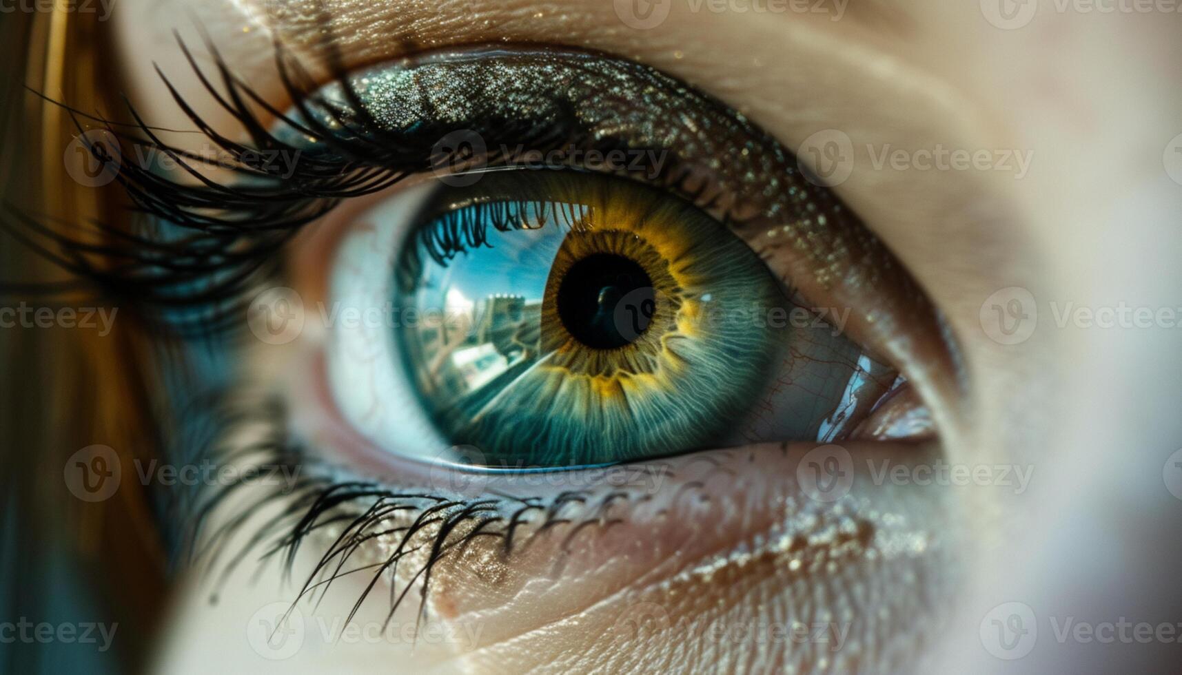 AI generated Close-up image of eyes photo