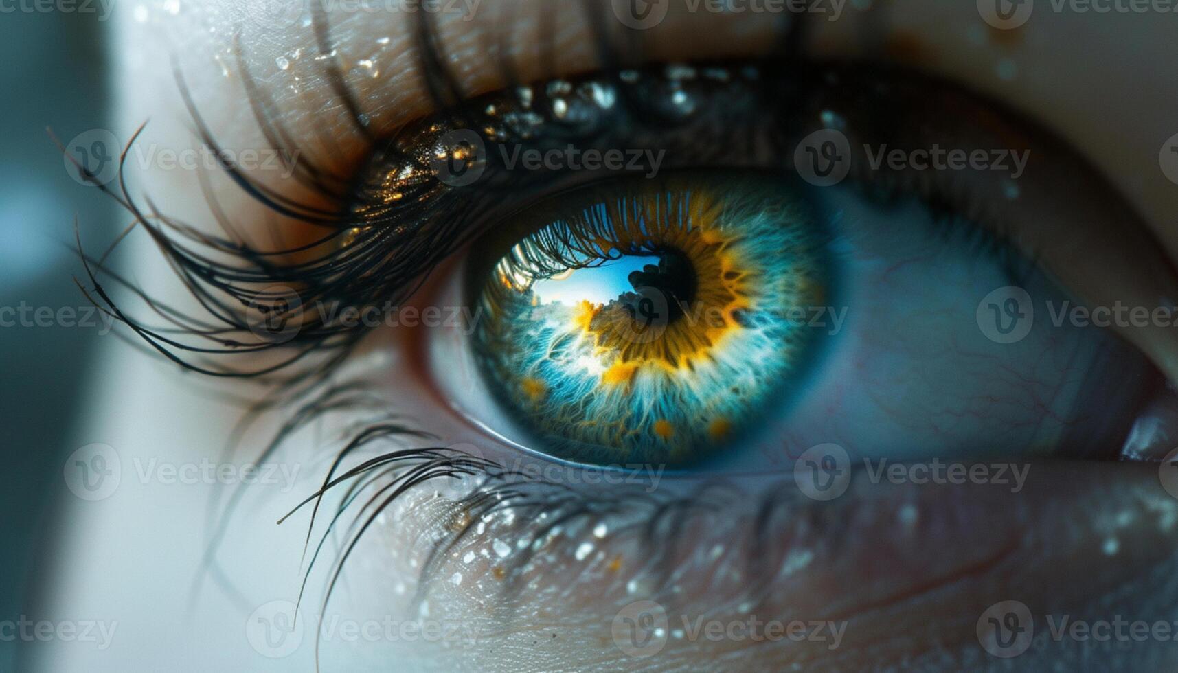 AI generated Close-up image of eyes photo