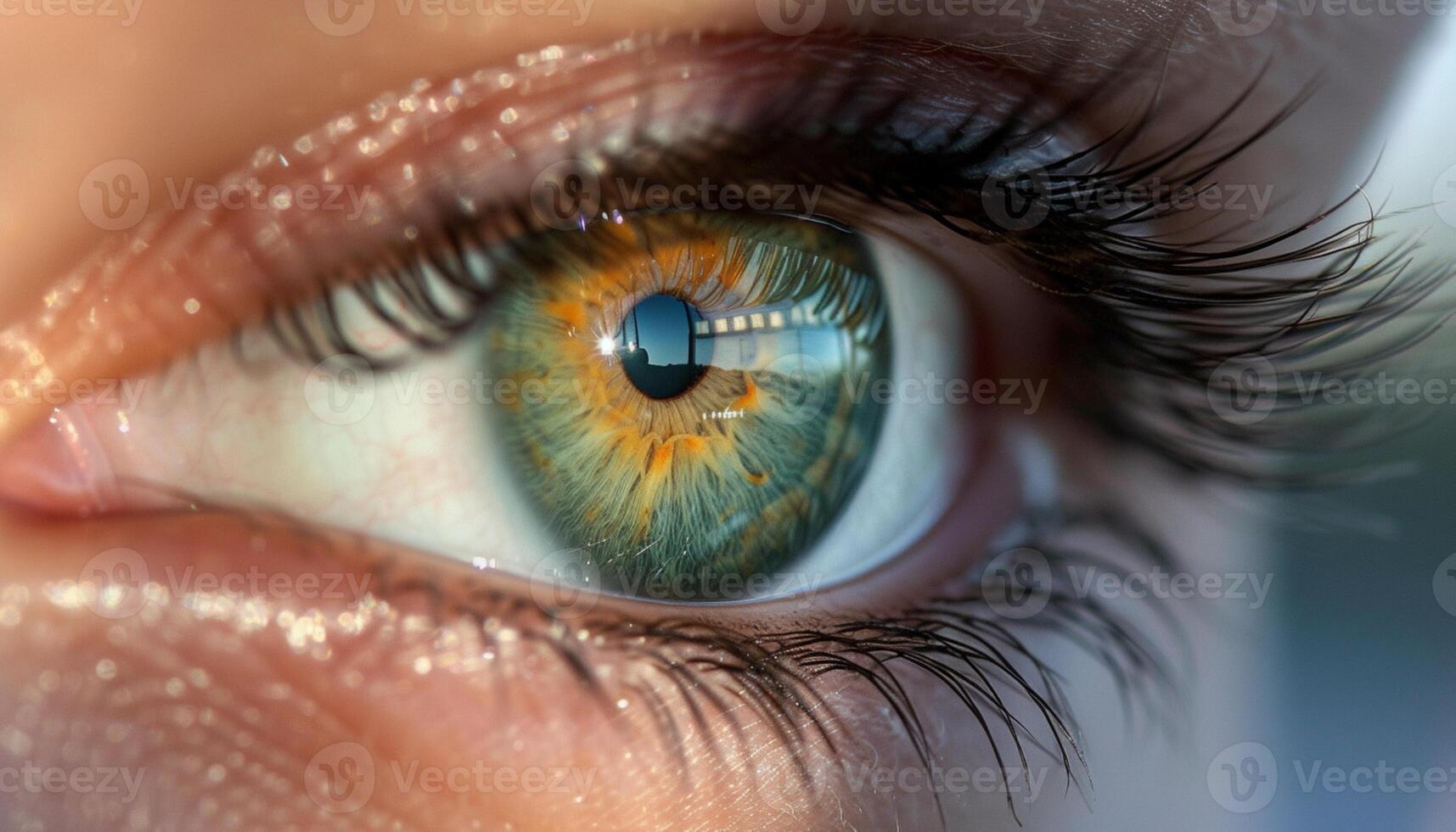 AI generated Close-up image of eyes photo