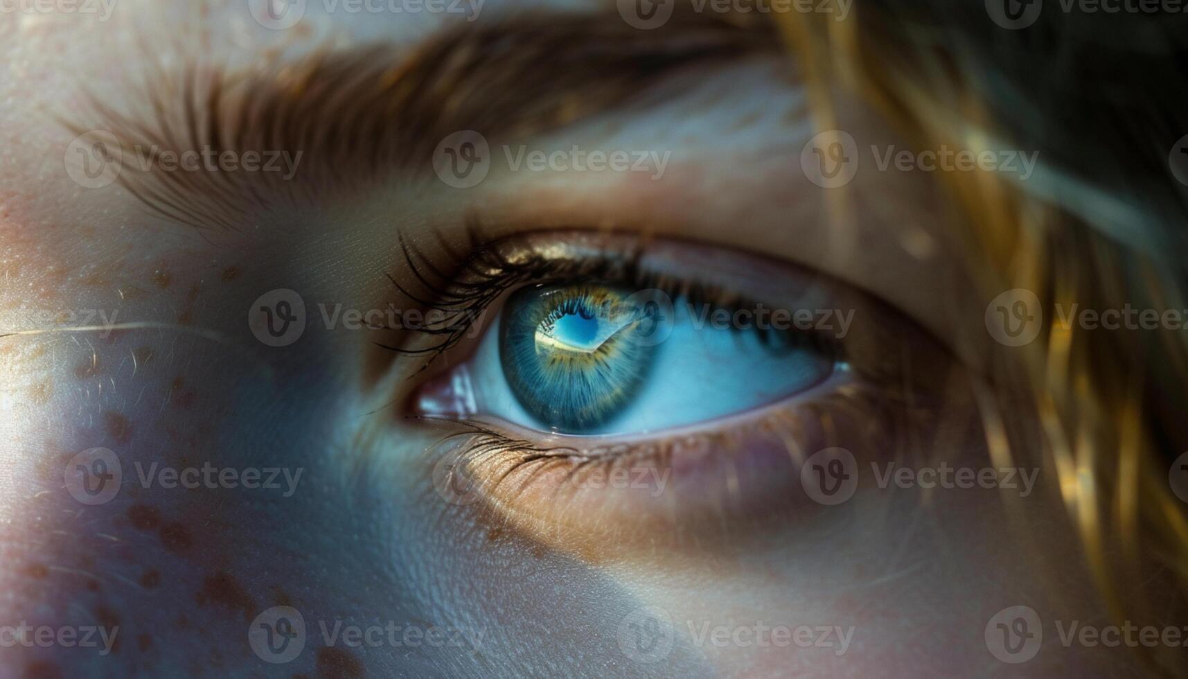 AI generated Close-up image of eyes photo