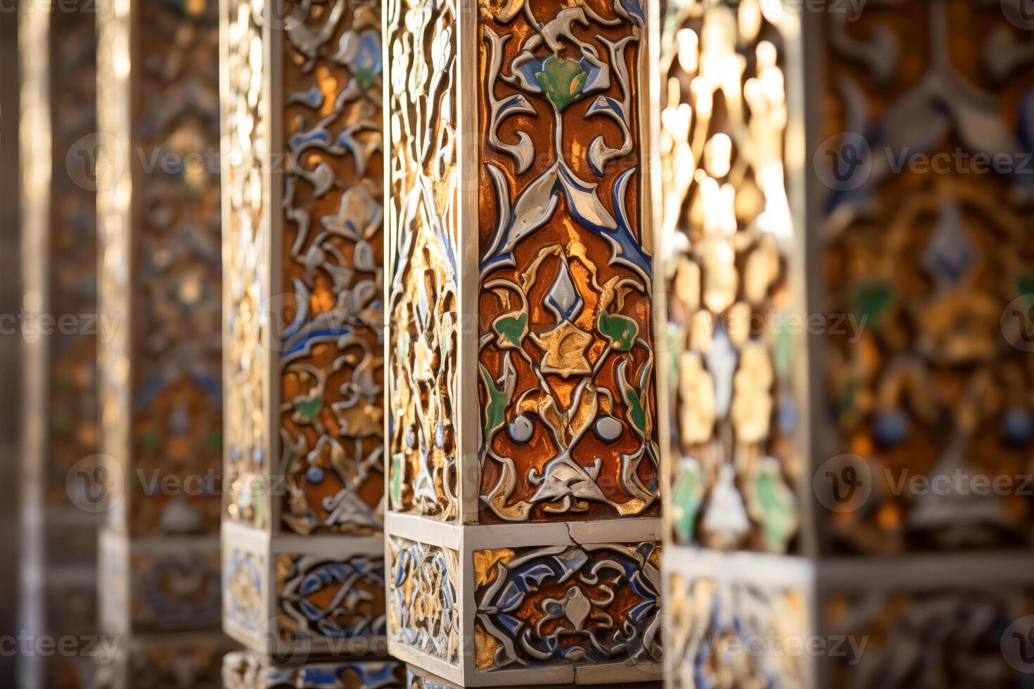 AI generated Intricate Islamic Tile Art photo