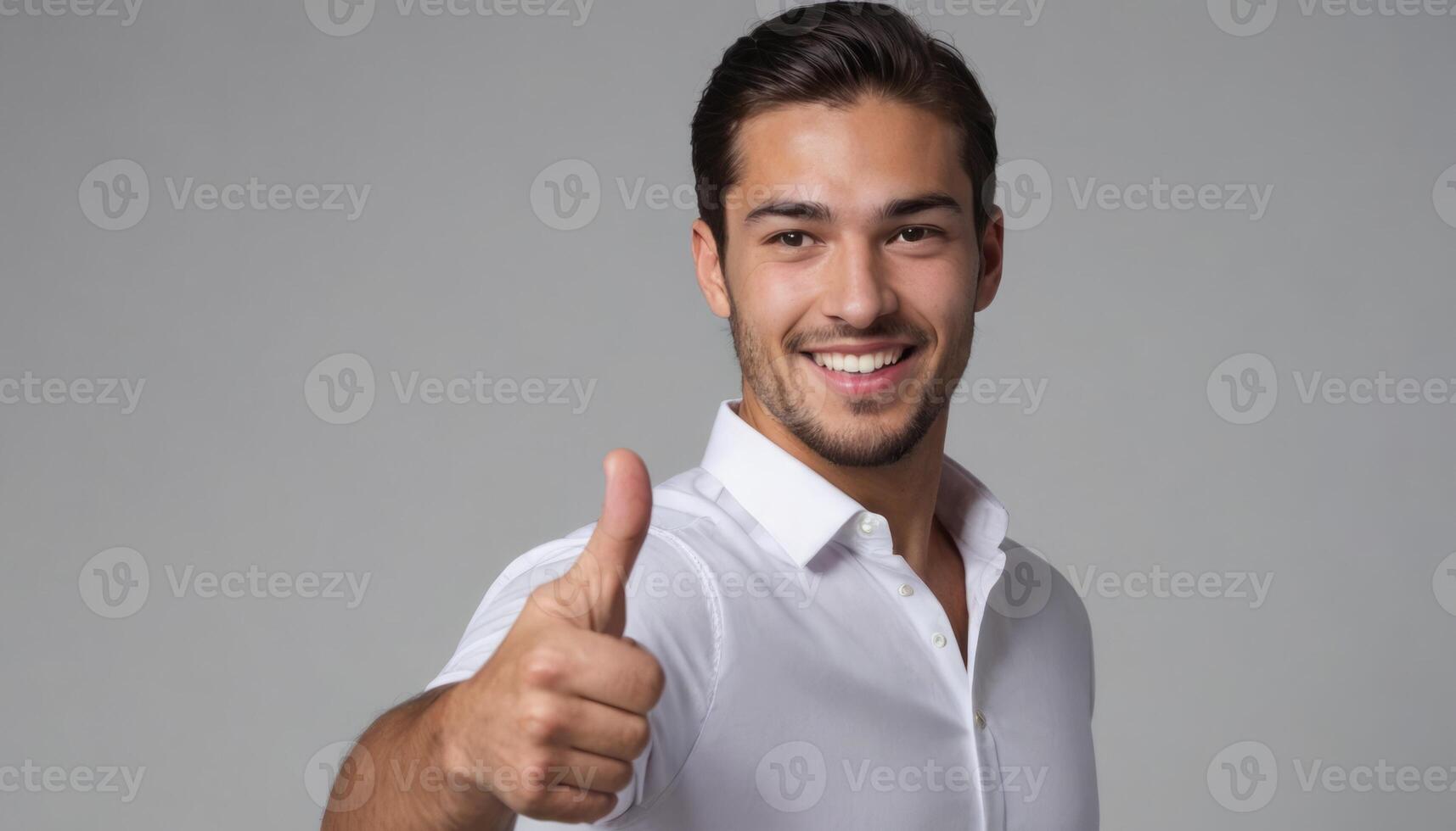 AI Generated Smiling Man in White Shirt photo