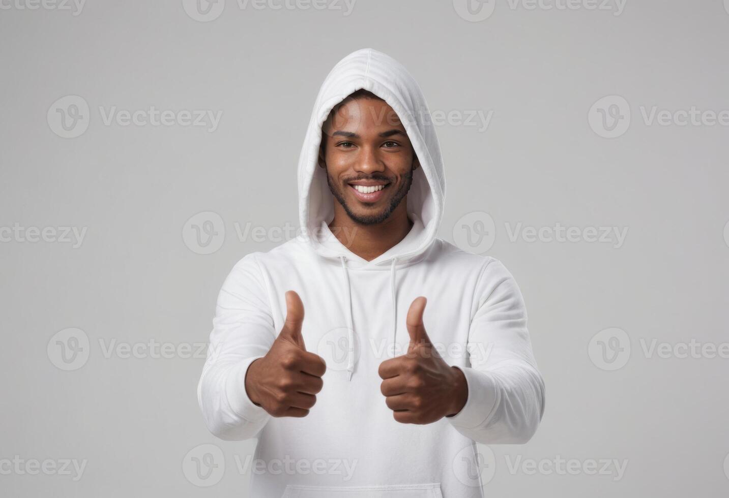 AI Generated Casual Hoodie Man Giving Approval photo