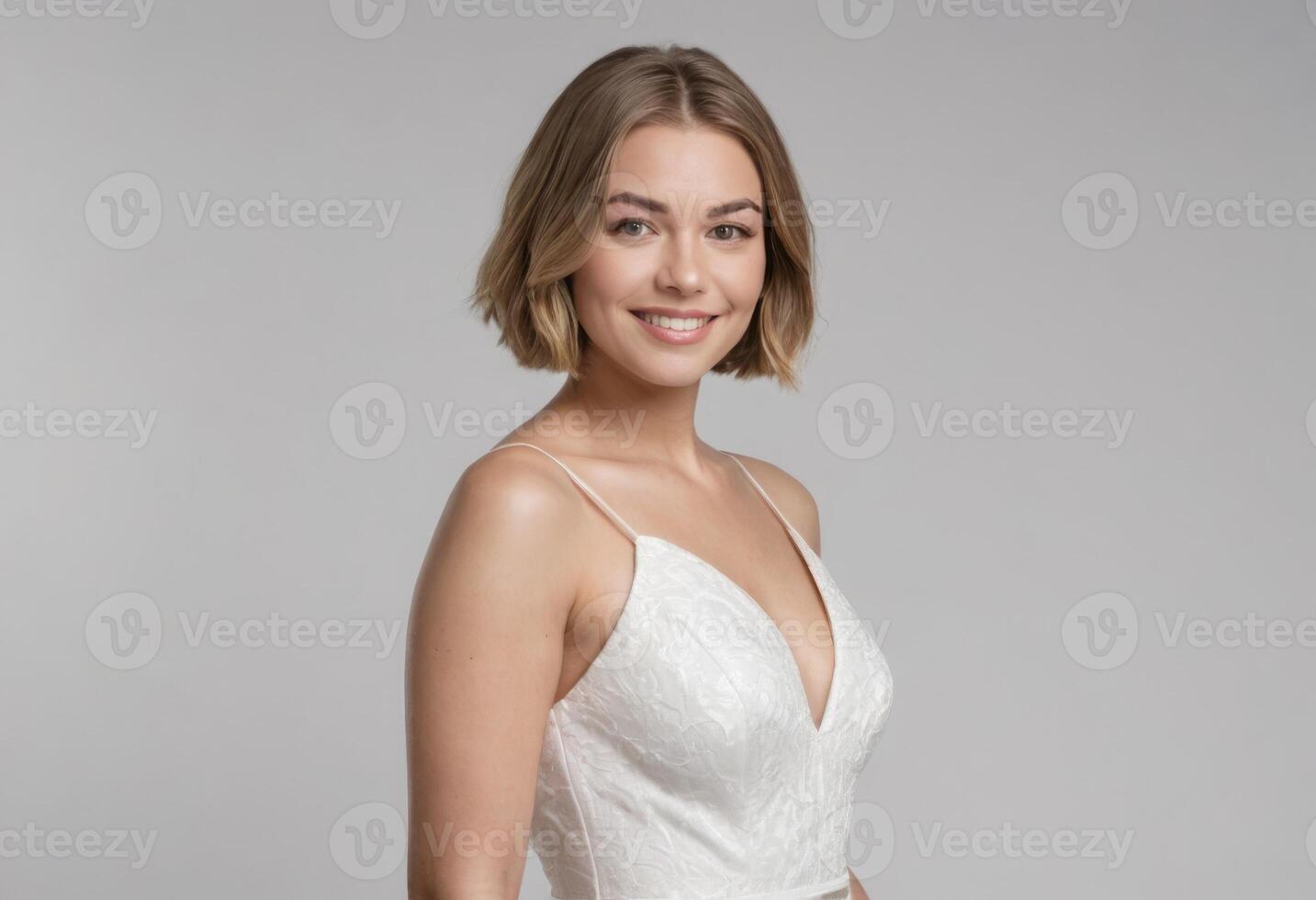 AI Generated Elegant Woman in Evening Dress photo