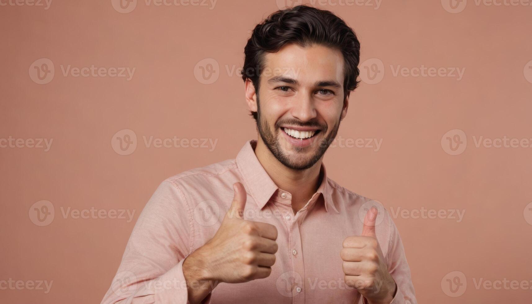 AI Generated Double Thumbs Up in Salmon photo