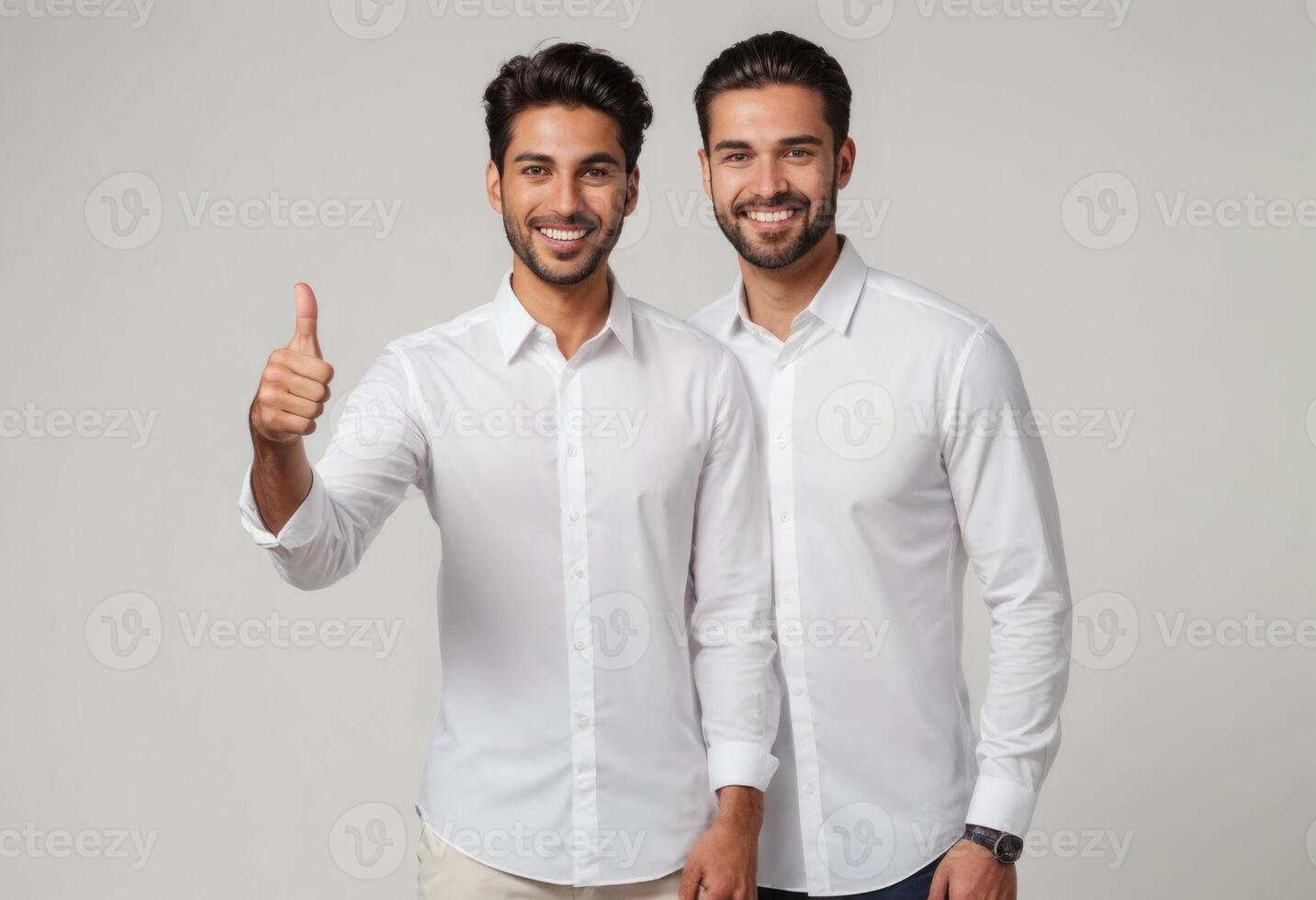 AI Generated Smart Duo in White photo