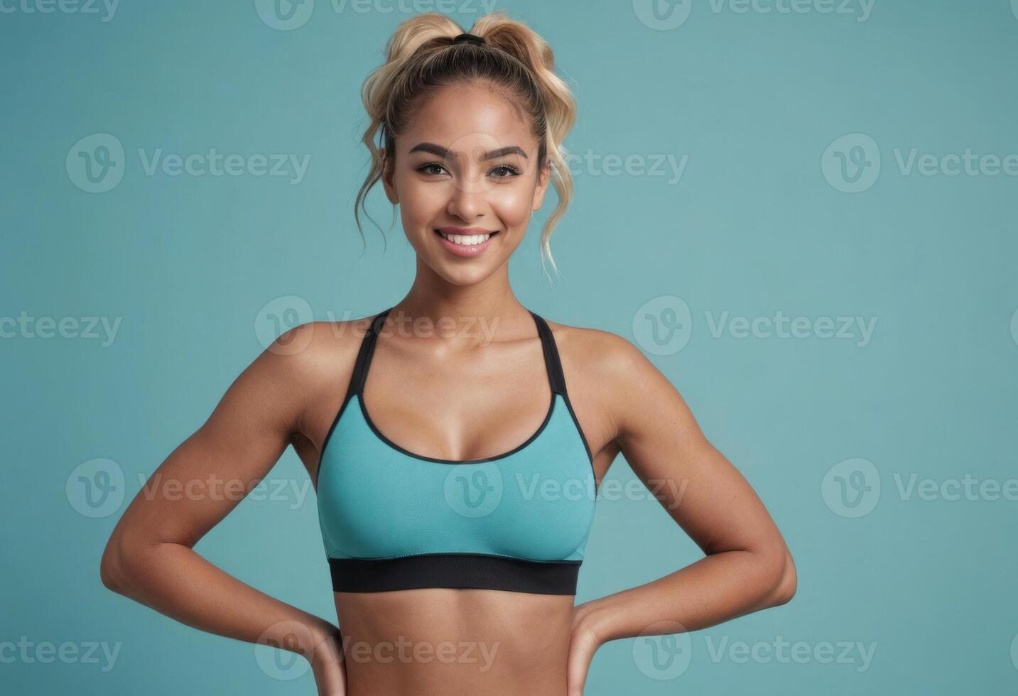 AI Generated Fit Woman in Sportswear photo