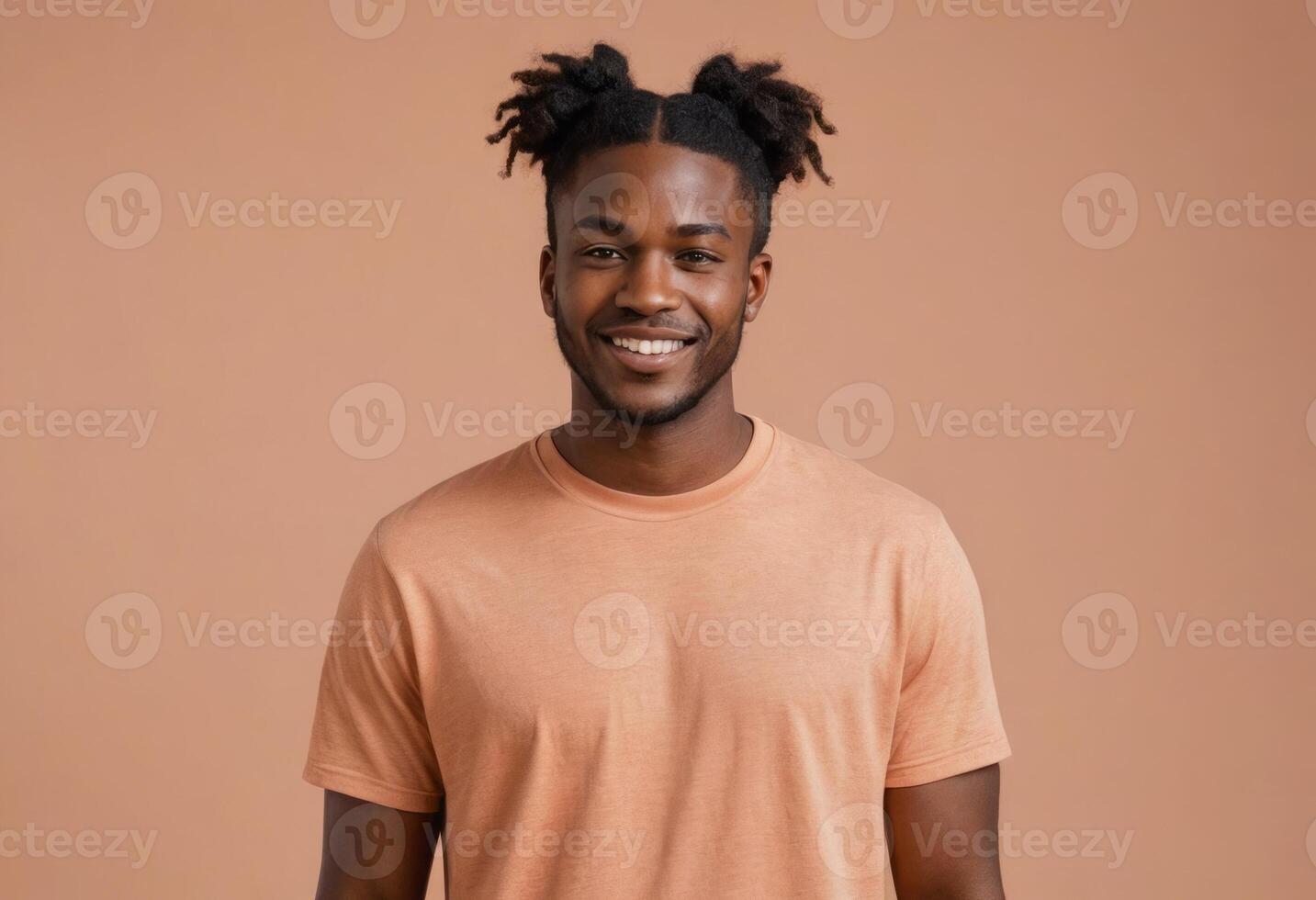 AI Generated Joyful Man with a Trendy Look photo