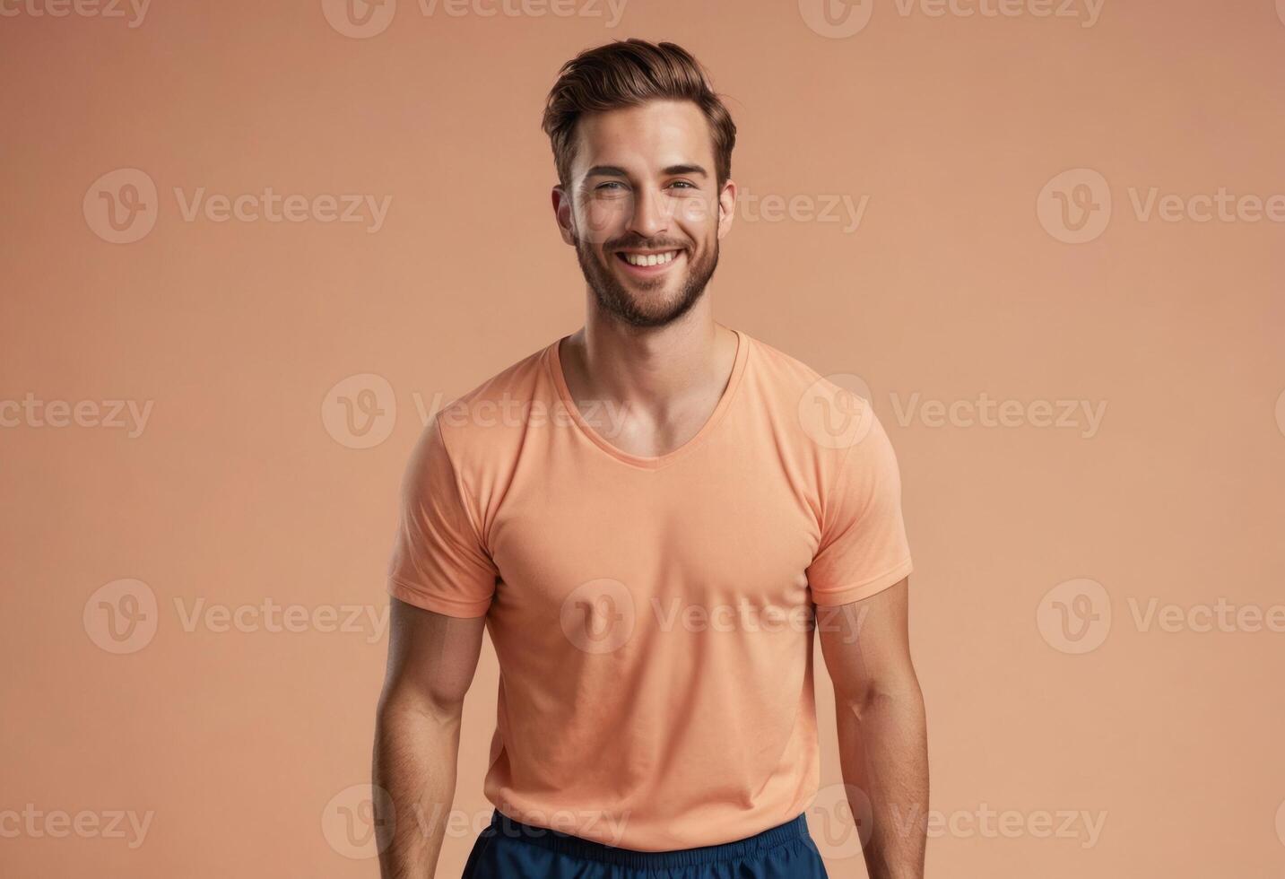 AI Generated Casual Man with a Friendly Smile photo