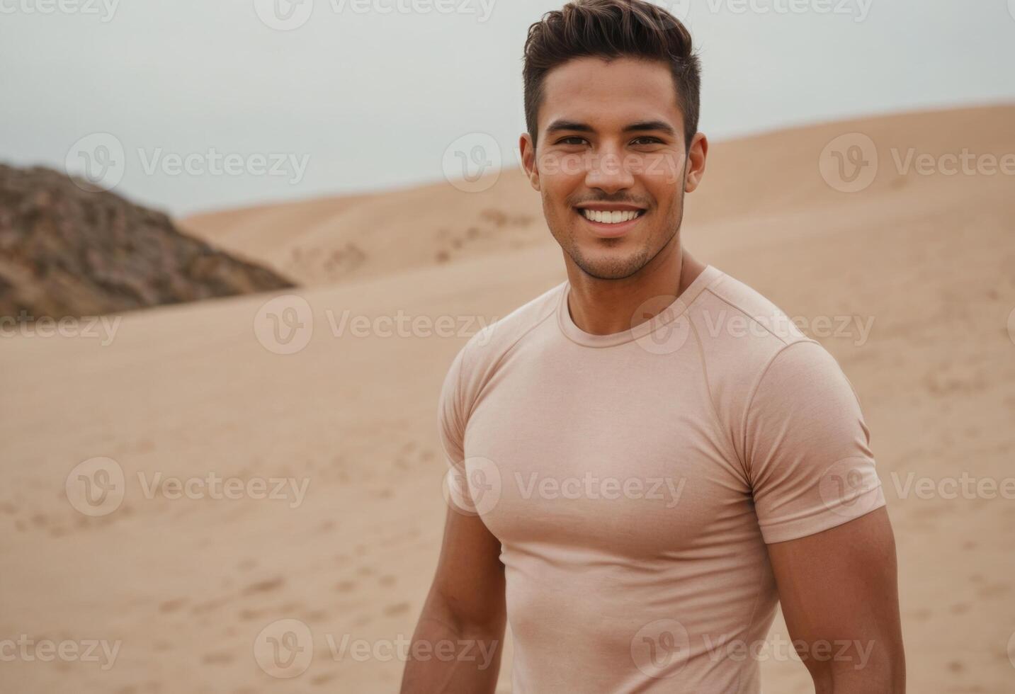 AI Generated Man in Desert Setting photo