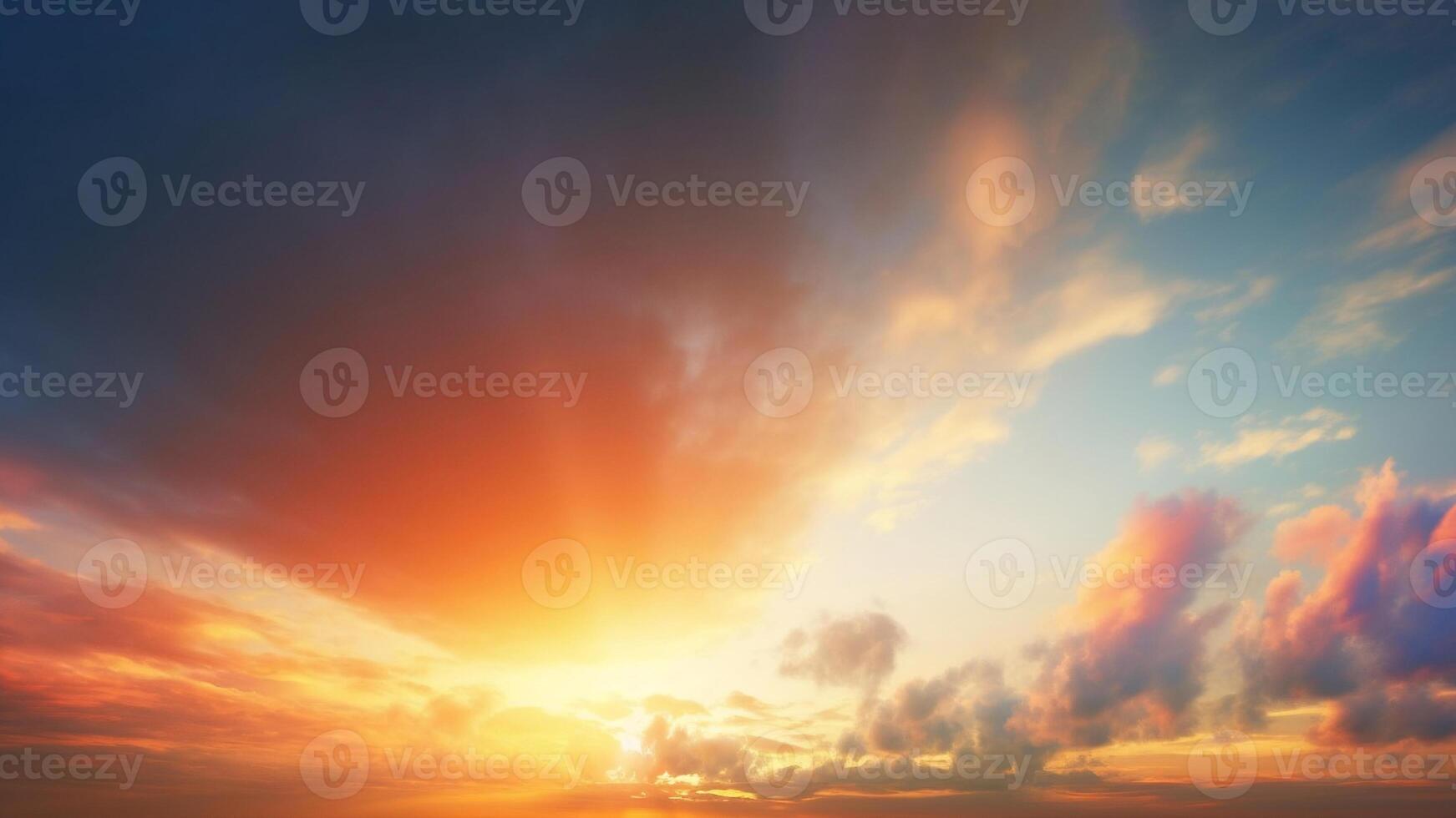 AI generated Dramatic Sunset and Sunrise Sky with Clouds. created with Generative AI photo