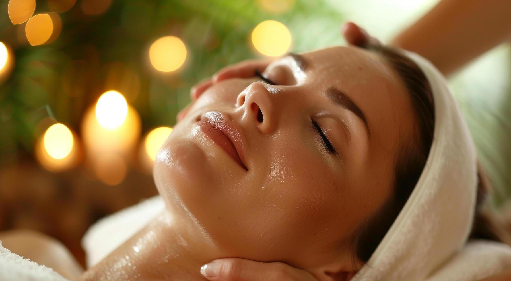 AI generated A woman enjoying a relaxing massage at a spa photo