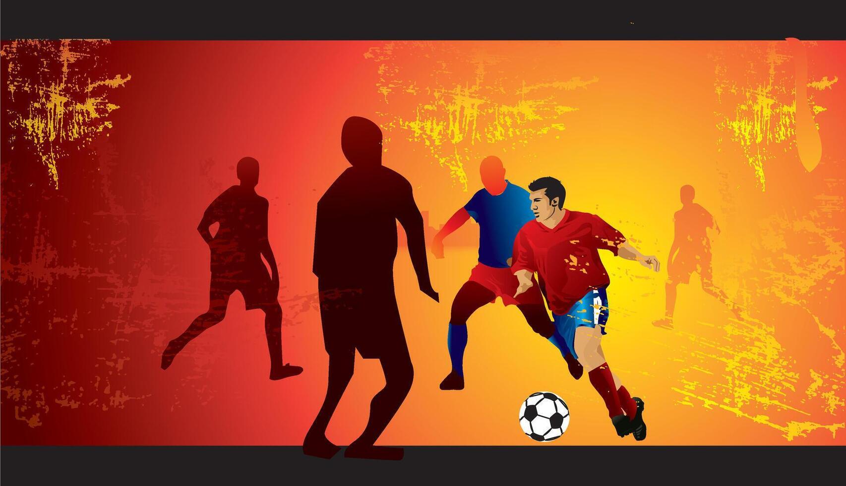 personas jugando fútbol, ilustración vector