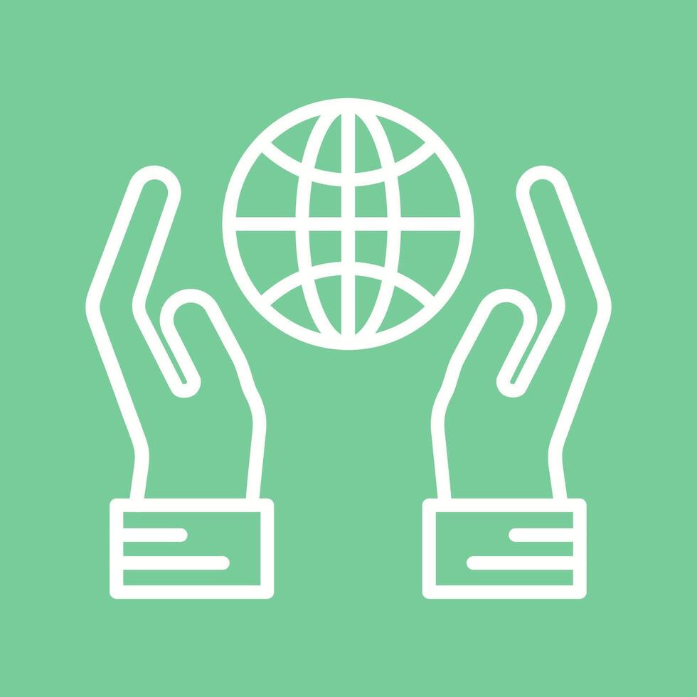 Globe Hand Vector Icon