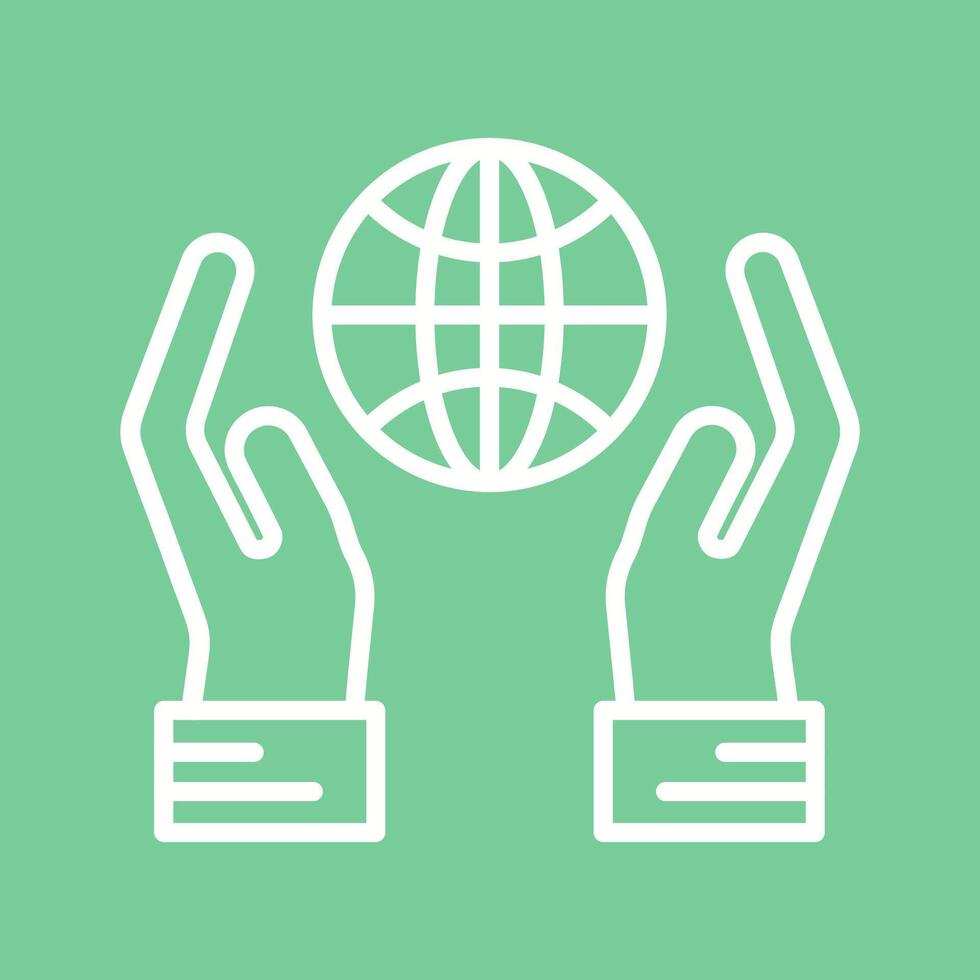 Globe Hand Vector Icon