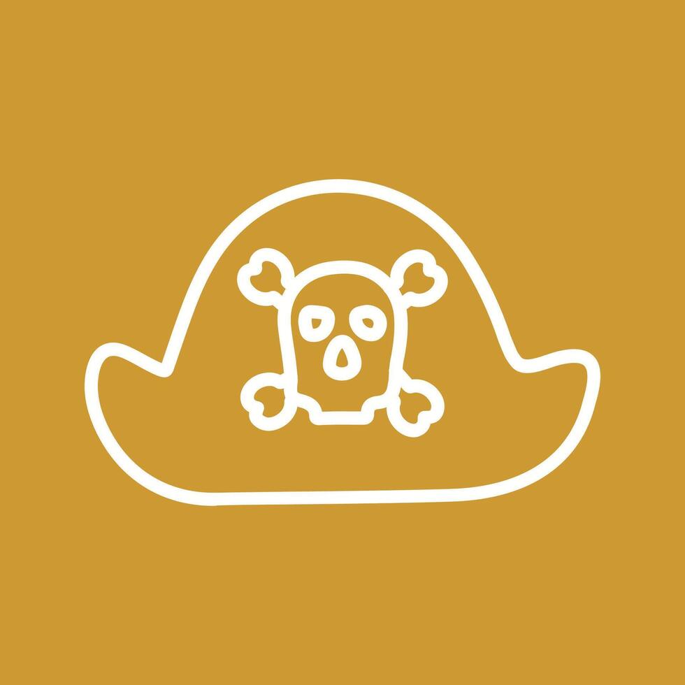 pirata en icono de vector de sombrero