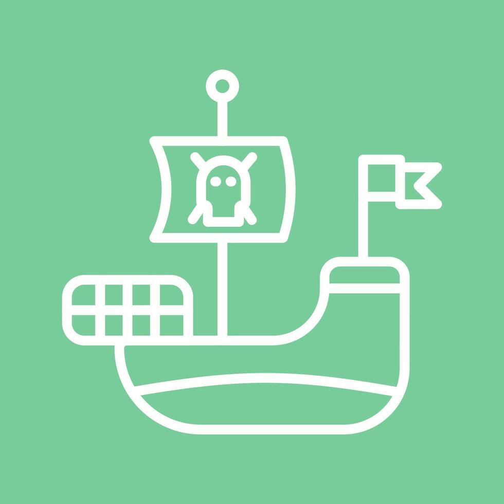 icono de vector de barco pirata