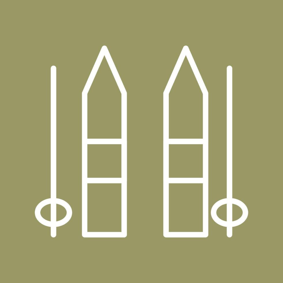 Ski Sticks Vector Icon