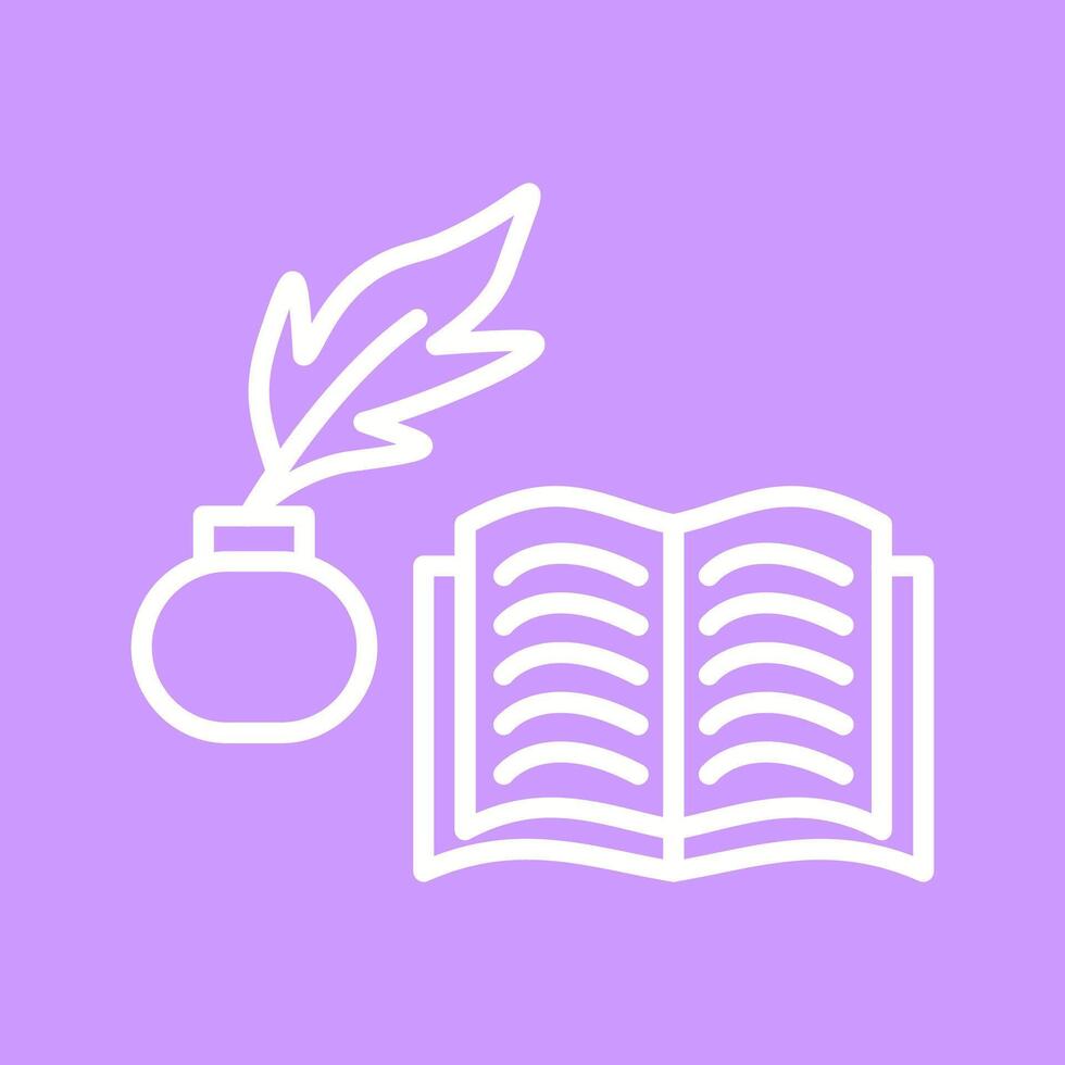 Quill and Book Vector Icon