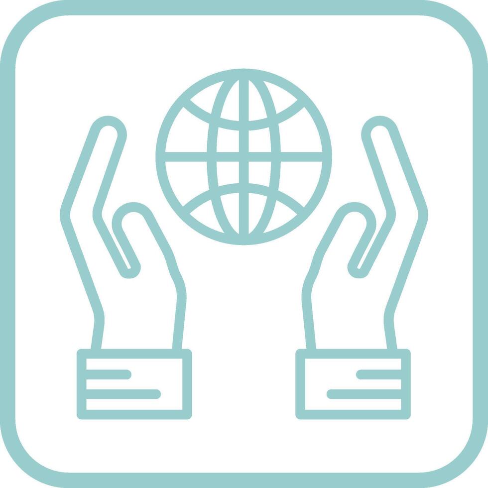 Globe Hand Vector Icon