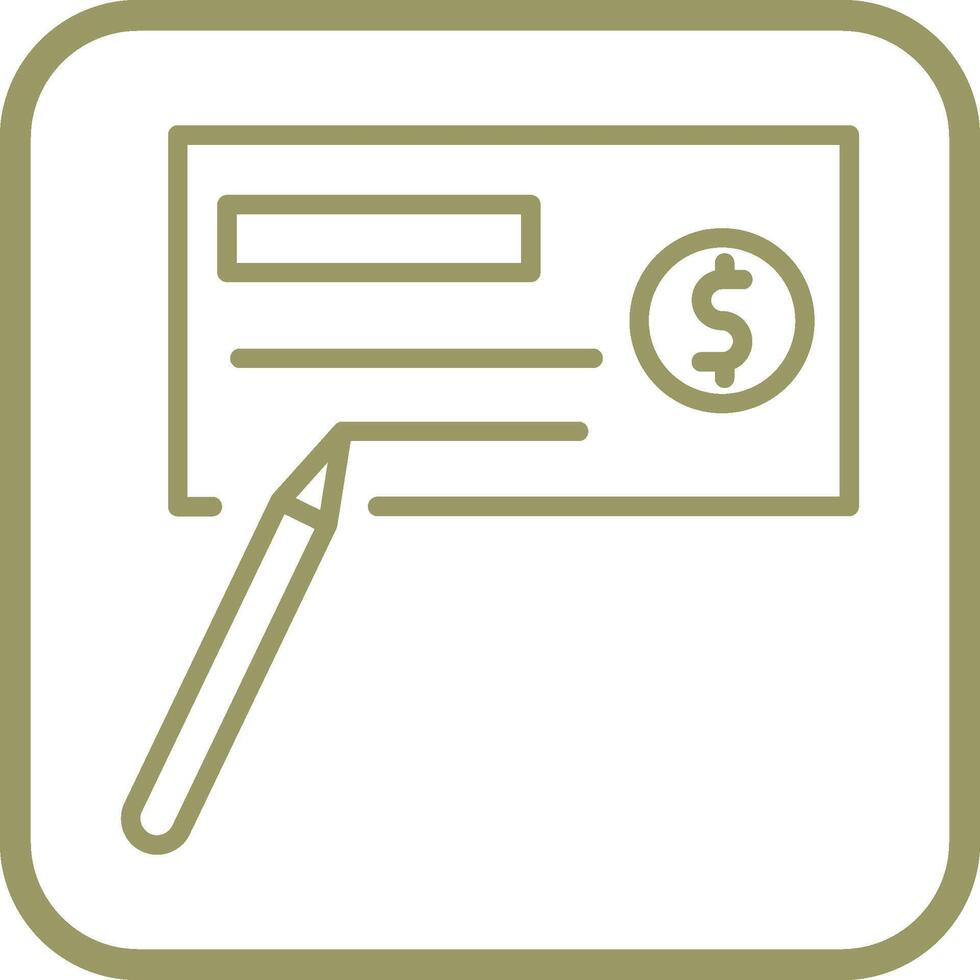 Write Cheque Vector Icon