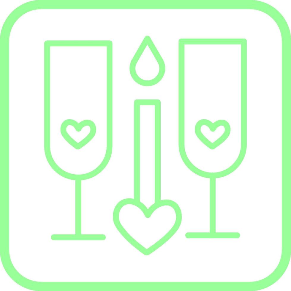Two Glasses Romantic Vector Icon