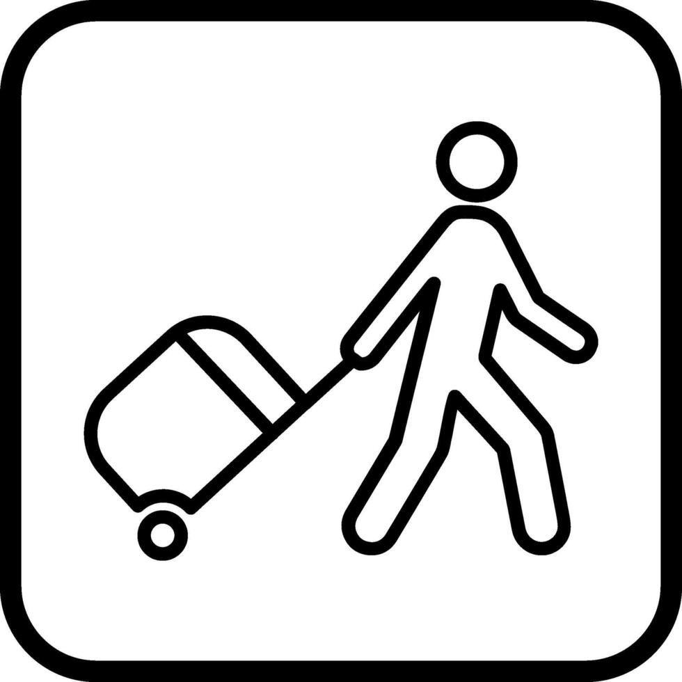 Walking with Luggage Vector Icon