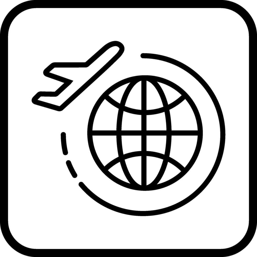 Round Travel Flights Vector Icon