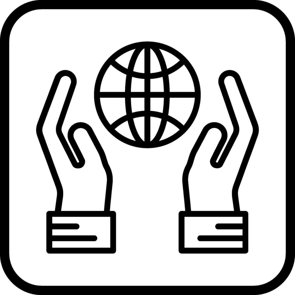 Globe Hand Vector Icon
