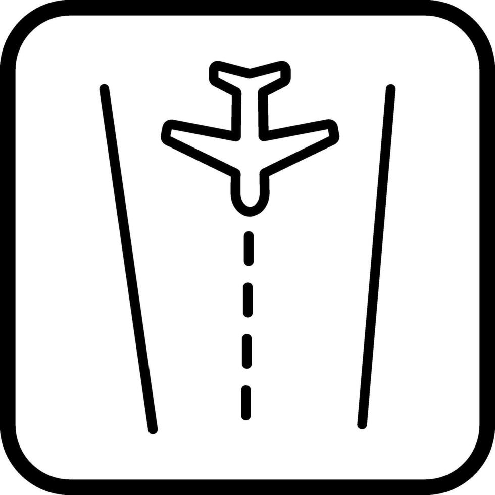 Plane on Runway Vector Icon