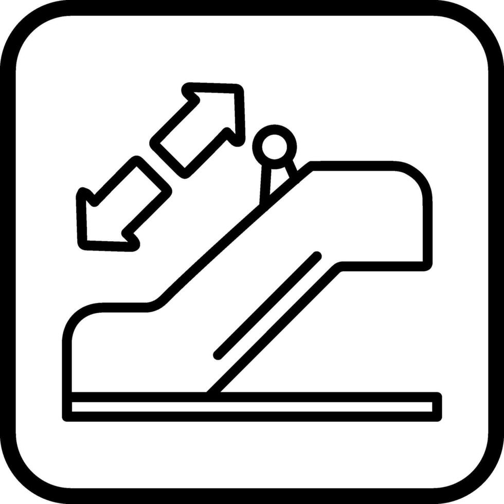 icono de vector de escalera mecánica horizontal