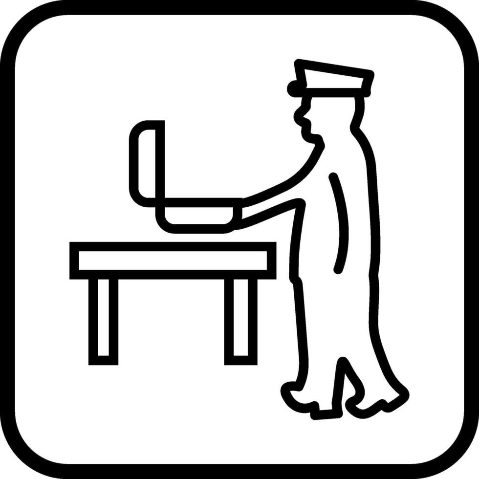 Guard Checking Briefcase Vector Icon