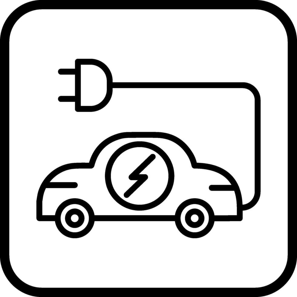 icono de vector de coche eléctrico