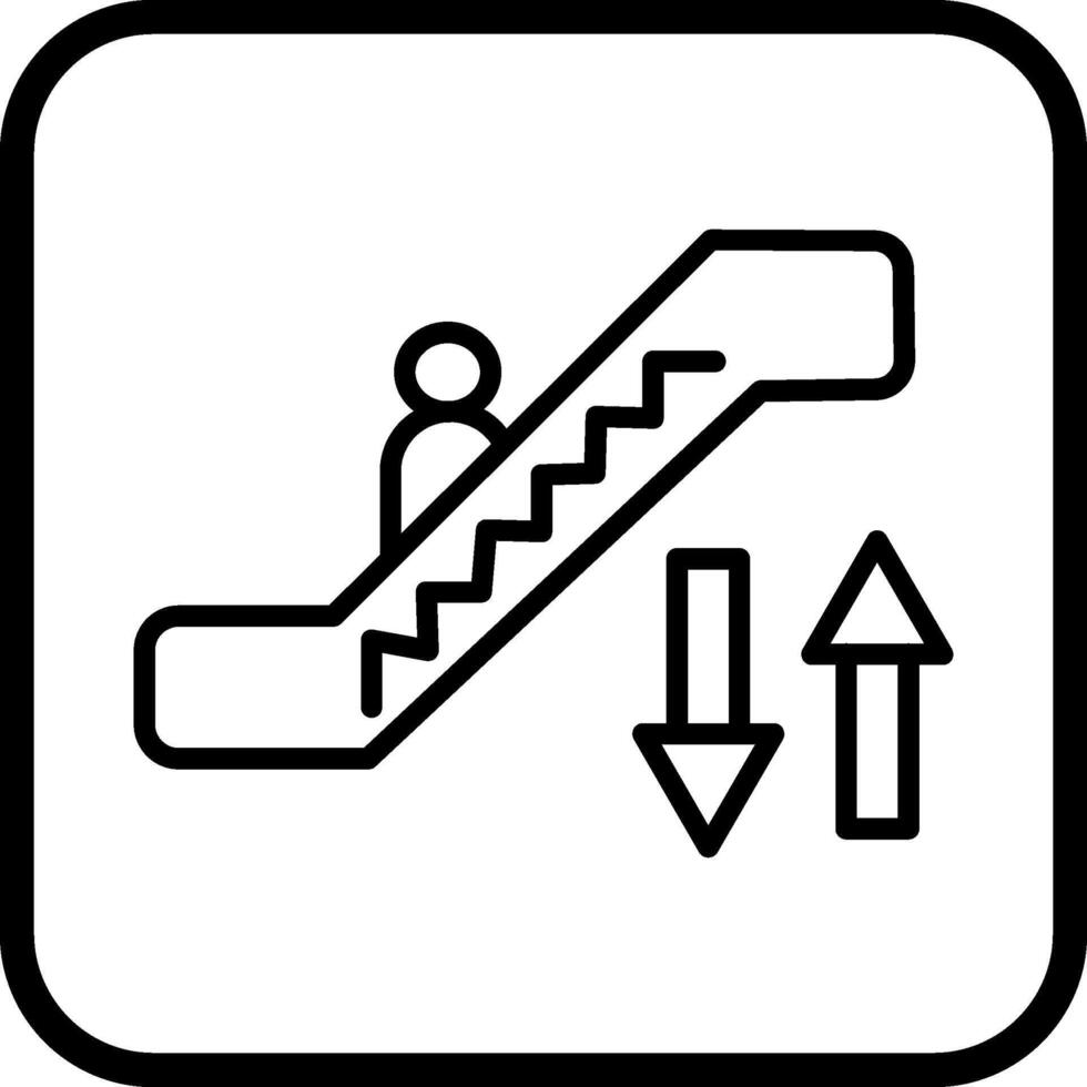 icono de vector de escalera mecánica