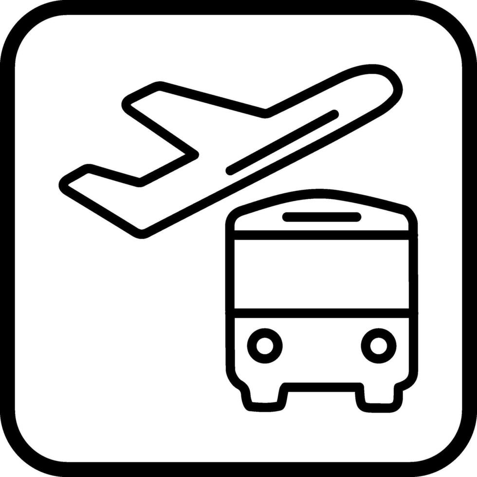 autobús en el icono de vector de aeropuerto