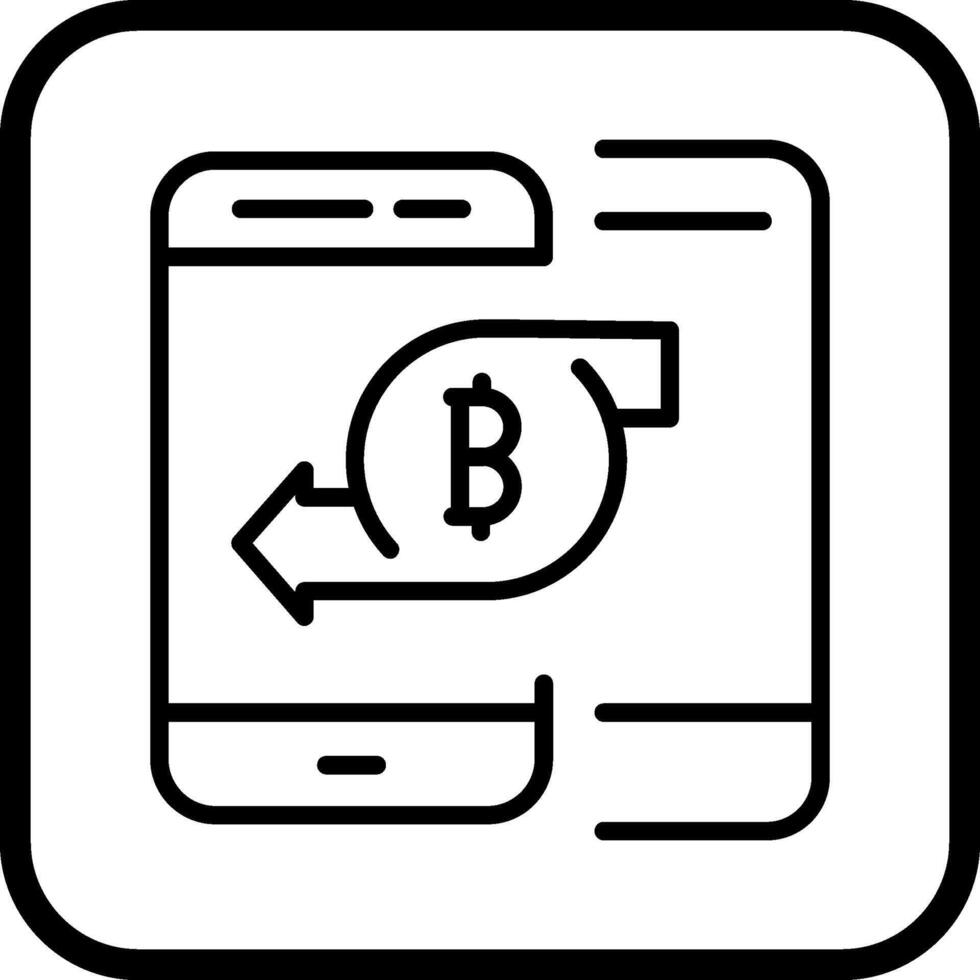 icono de vector móvil bitcoin