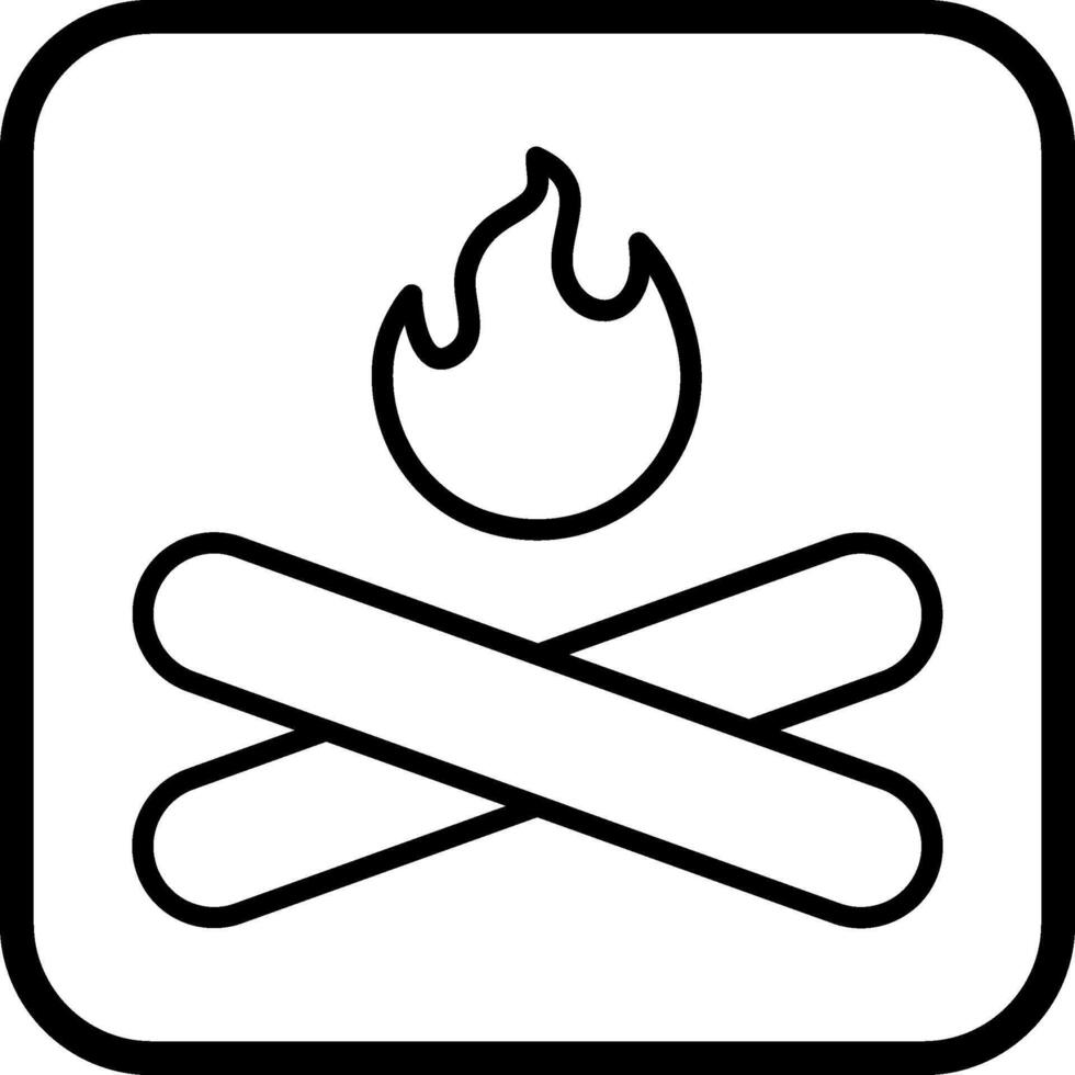 icono de vector de fuego de campamento